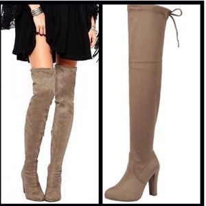 New FOREVER  Taupe thigh high faux suede boots Size 7